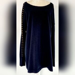 Orly long sleeved sweater with brushed gold studs
